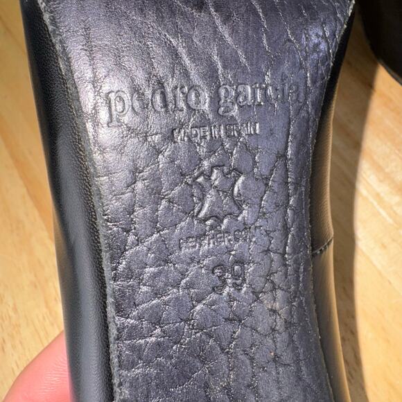 Pedro Garcia Gemma Black Leather High Heels W/Bow Women’s Size 39/ 9 US - Picture 8 of 9